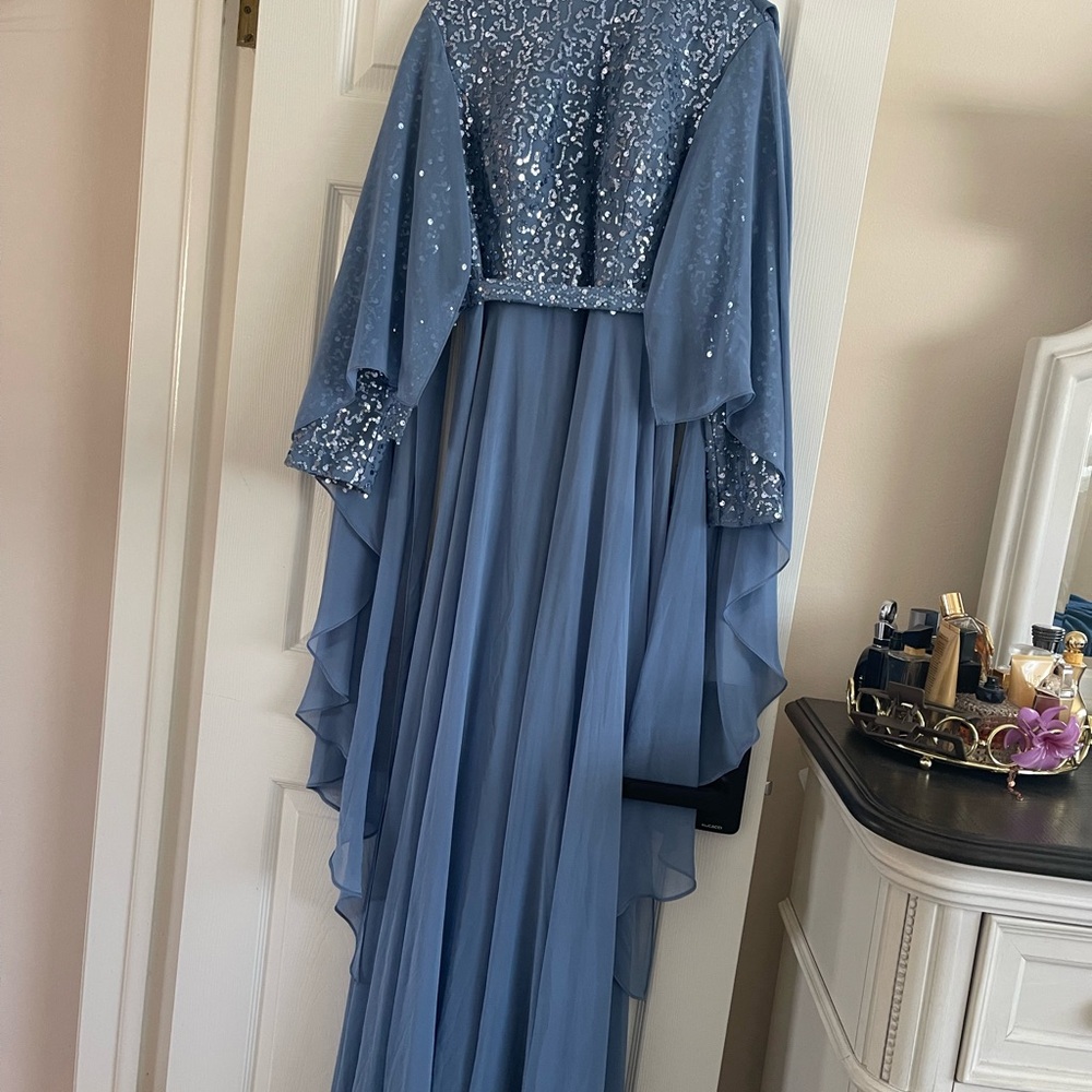 Elegant Blue Sequin Gown